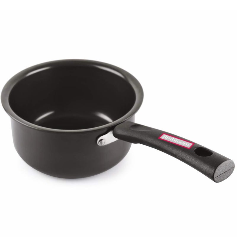 FLIXBLOOM Flixbloom Kitchen Utensil Hard Anodised Cookware Induction Bottom Black Cooking Sacue Pan Tea Pan Milk Pan TPan 2 Litre  - Image 4