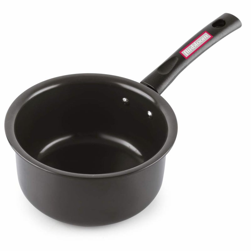 FLIXBLOOM Flixbloom Kitchen Utensil Hard Anodised Cookware Induction Bottom Black Cooking Sacue Pan Tea Pan Milk Pan TPan 2 Litre  - Image 2