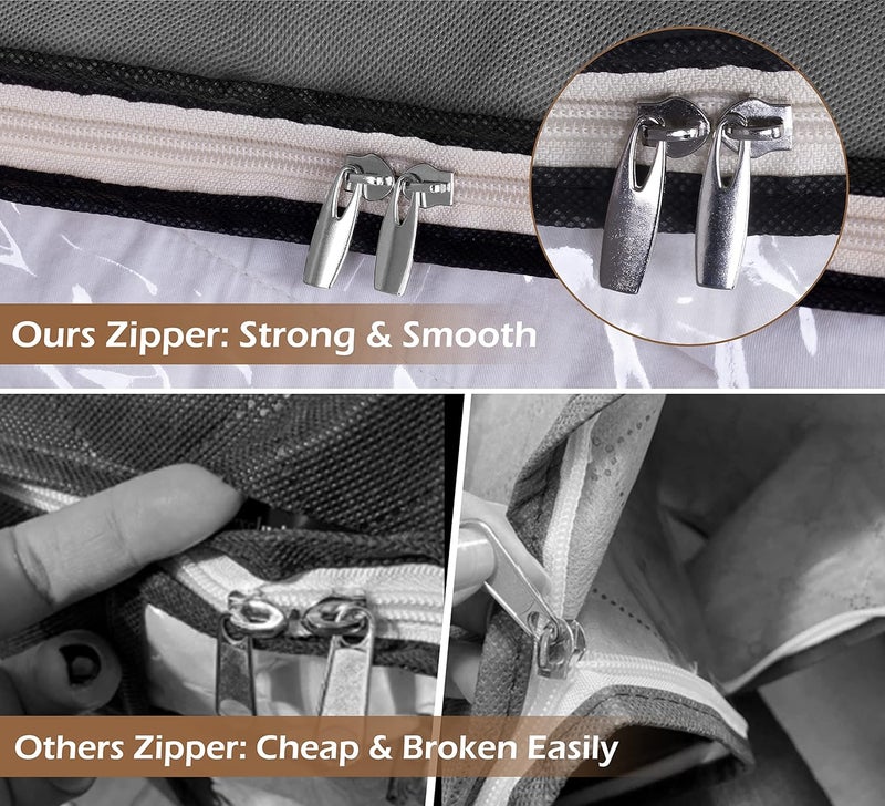 اكياس تخزين بطانيات كبيرة الحجم سعة 120 لتر حاويات ملابس من القماش المتين لللحاف مقاس كينج 3 عبوات، مادة صناعية - Image 5