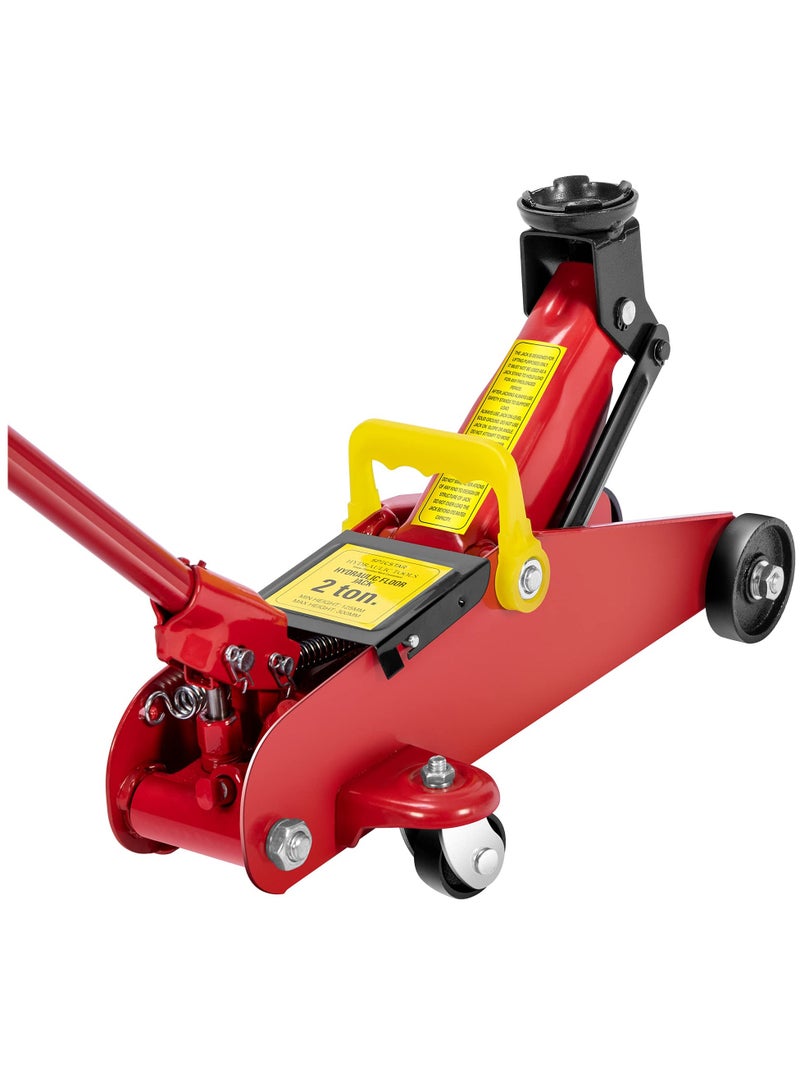 ZLH HITY 2 Tons Hydraulic Trolley Car Lift Jack, Low Profile Floor Jack with Single Piston Fast Lift Pump, Wide Lifting Range Swivel Rear Casters - Image 1