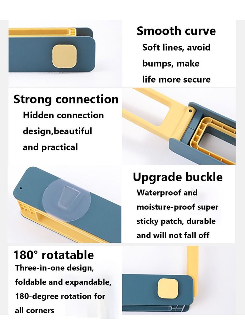 Inder Folding Slipper Holder Towel Hanger Bathroom Slipper Rack Wall Mounted Pink And Deep-Blue - Image 5