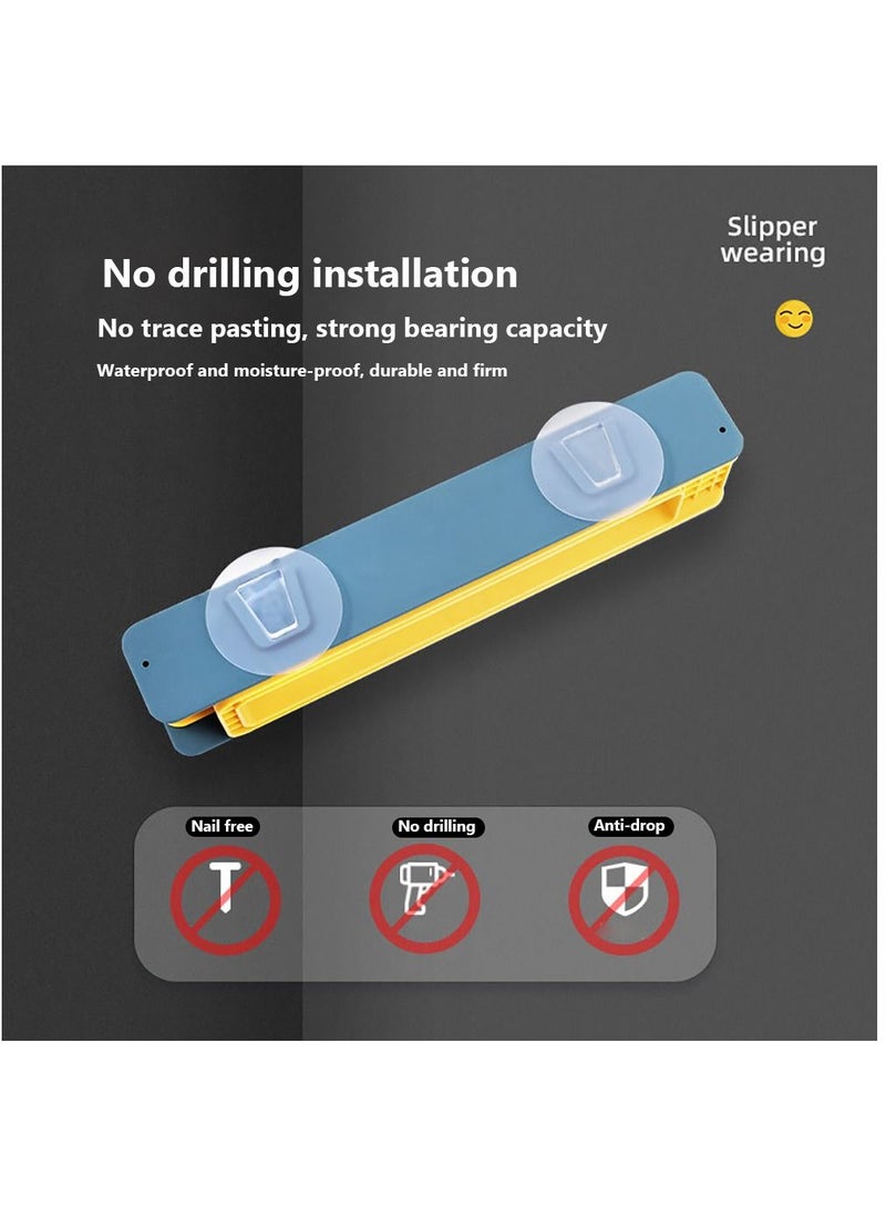 Inder Folding Slipper Holder Towel Hanger Bathroom Slipper Rack Wall Mounted Pink And Deep-Blue - Image 4