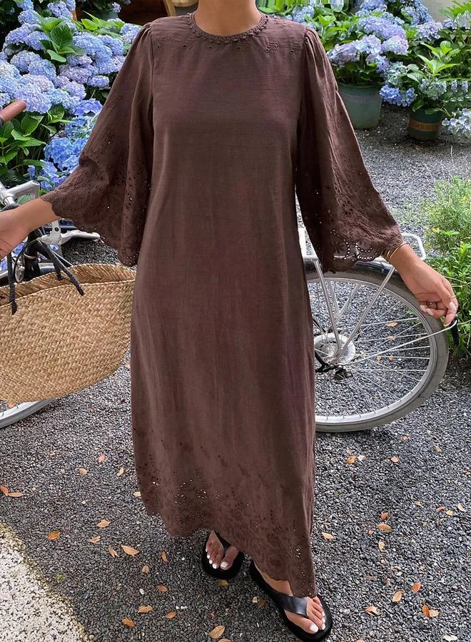 Take Two Solid Cut Out Detail A-Line Maxi Dress