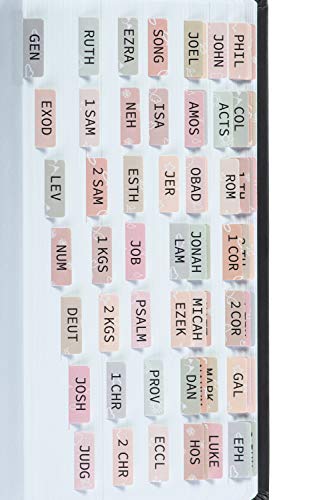 DiverseBee Laminated Bible Tabs (Large Print, Easy to Apply), Bible Tabs Old and New Testament, Bible Study Journaling Supplies, Bible Accessories, Bible Index Tabs, 72 Bible Book Tabs (Petal) Medium - Image 1