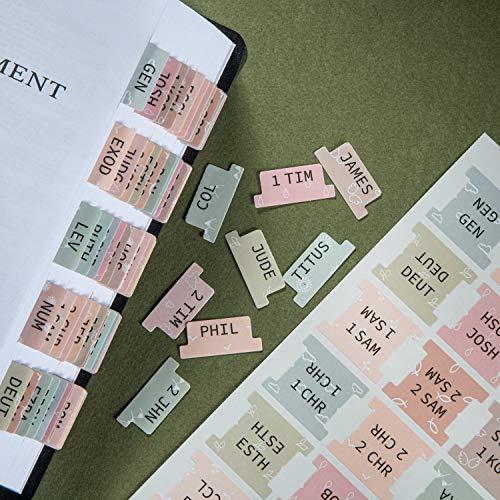 DiverseBee Laminated Bible Tabs (Large Print, Easy to Apply), Bible Tabs Old and New Testament, Bible Study Journaling Supplies, Bible Accessories, Bible Index Tabs, 72 Bible Book Tabs (Petal) Medium - Image 3