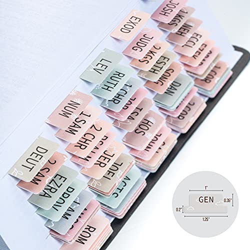 DiverseBee Laminated Bible Tabs (Large Print, Easy to Apply), Bible Tabs Old and New Testament, Bible Study Journaling Supplies, Bible Accessories, Bible Index Tabs, 72 Bible Book Tabs (Petal) Medium - Image 2