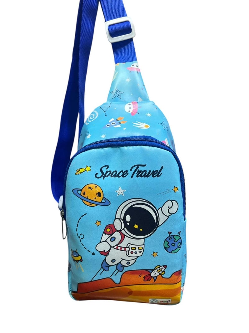 Jiada Kids Travel Crossbody Sling Chest Multi-Purpose Bag Space Print - Image 4