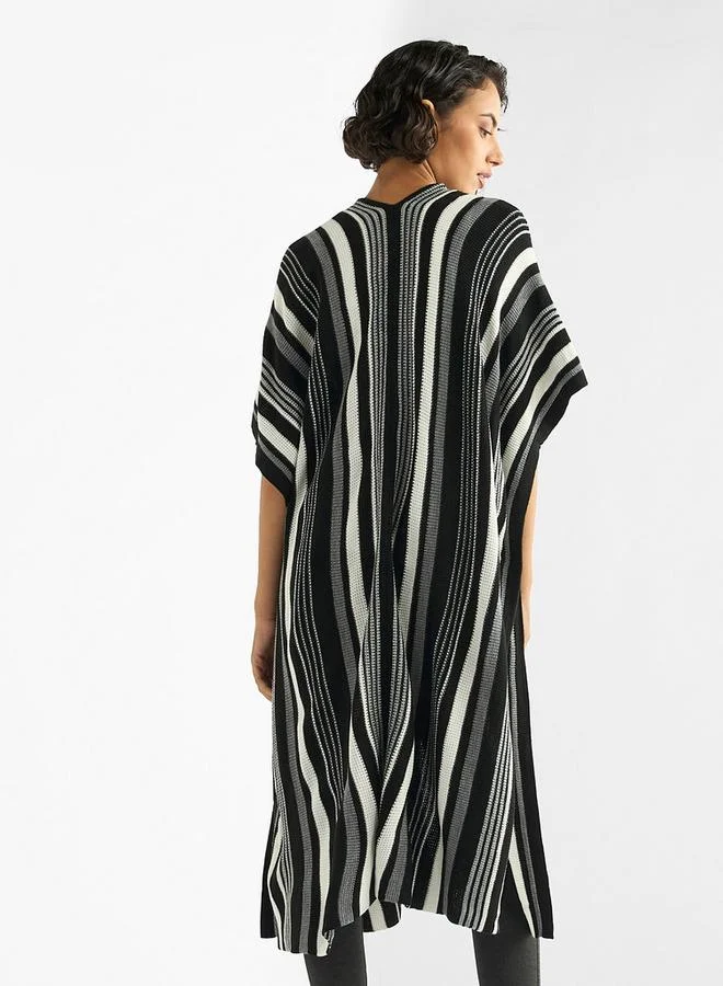 Splash FAV Striped Open Front Longline Cardigan