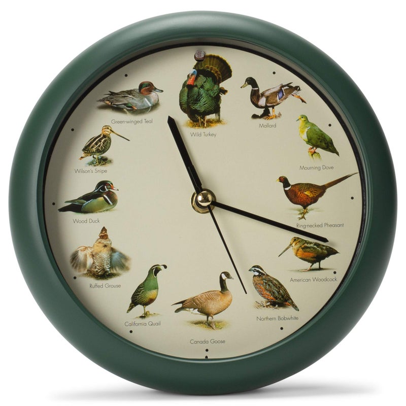 Mark Feldstein & Associates Mark Feldstein  Associates Singing Wild Game Birds of North America Hunting WallDesk Sound Clock 8 Inch 