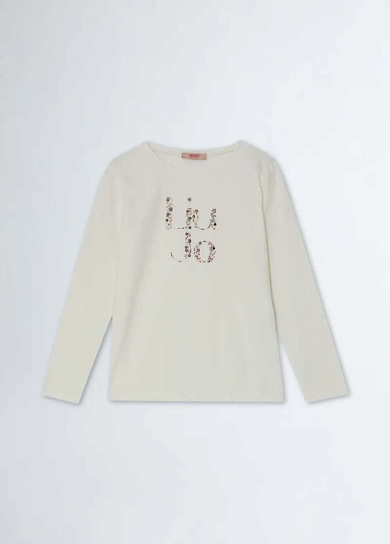 Liu Jo T-shirt with logo and gemstones