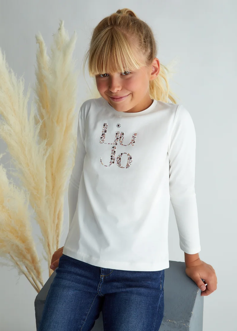 Liu Jo T-shirt with logo and gemstones