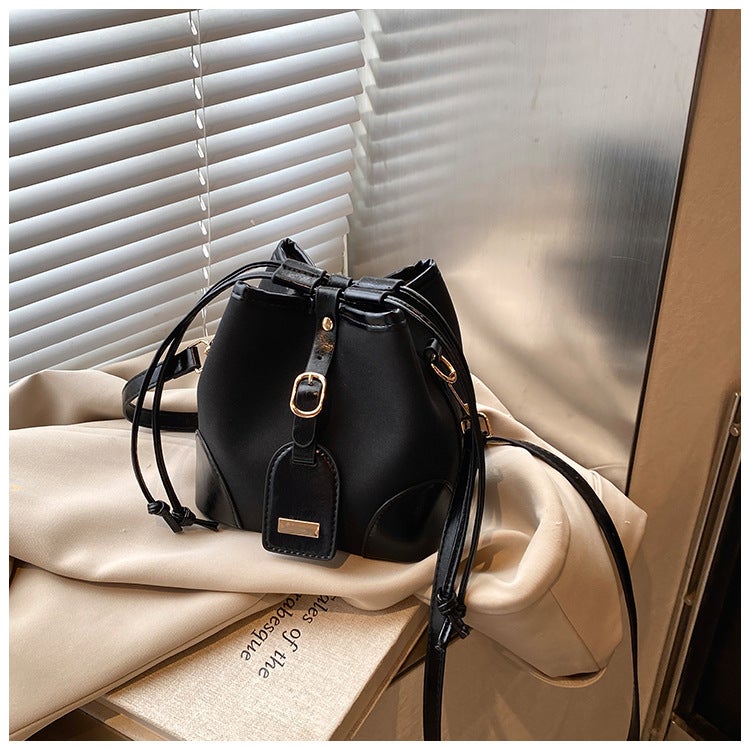 Leopard Print Color-Blocked Women'S Bag Crossbody Bag Vintage Matte Niche Bucket Bag Versatile For Commuting - Image 1