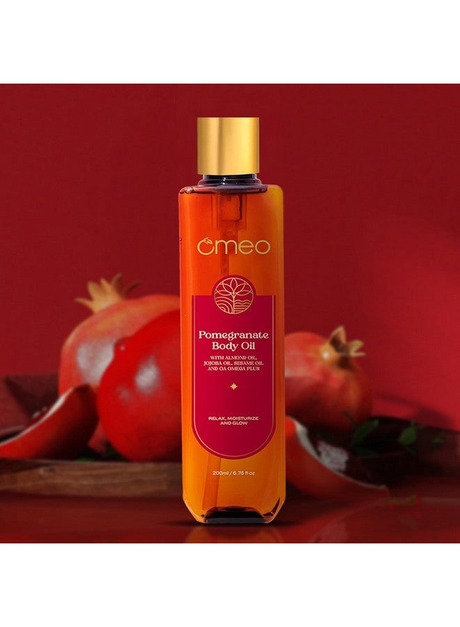 Omeo Pomegranate Body Oil for Winter- Moisturization, Nourishing & Hydrating Skin Care with Pure Pomegranate Extract, Almond Oil,100% Organic and Natural Skin Care for Soft & Smooth Skin, 200ml - Image 4