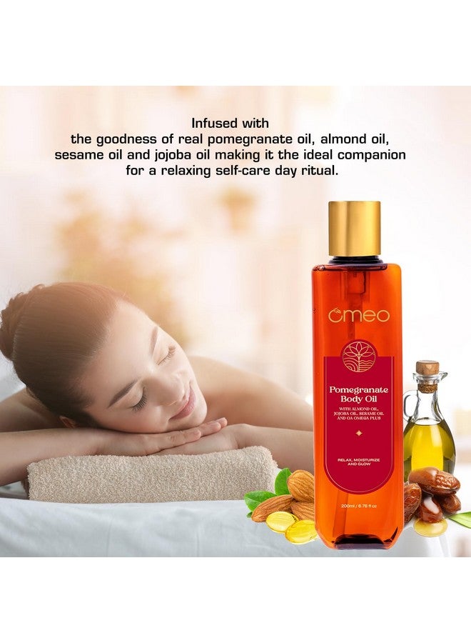 Omeo Pomegranate Body Oil for Winter- Moisturization, Nourishing & Hydrating Skin Care with Pure Pomegranate Extract, Almond Oil,100% Organic and Natural Skin Care for Soft & Smooth Skin, 200ml - Image 5