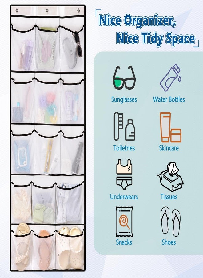 Olpchee Over The Door Cruise Ship Organizer - Cruise Ship Magnetic Door Organizer with 15 Size-Graded Pockets, Hanging Magnetic Cruise Storage Shoe Rack for Cabin, 2025 Cruise Essential, 9 Hooks(White) - Image 5
