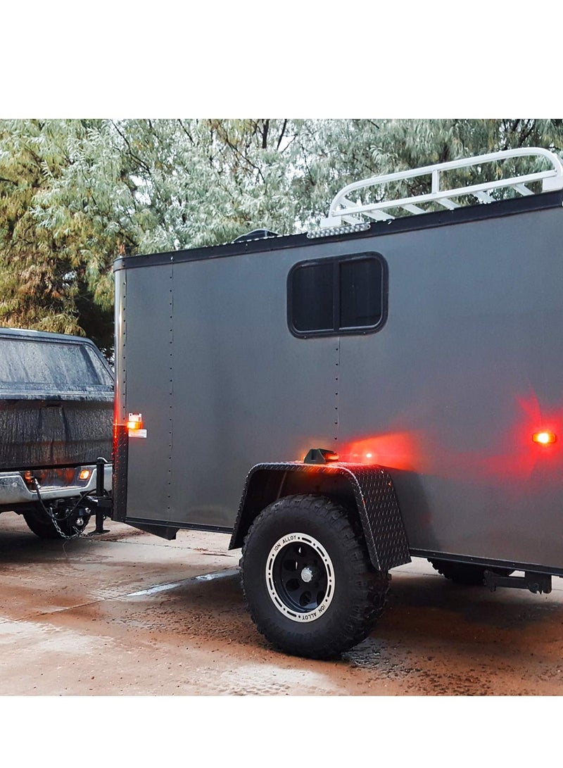 Loquat Dual Sided LED Trailer Fender Lights, Amber Front u0026 Red Rear, Pre-Wired for Easy Setup, Ensure Safety for Trailer, Truck, RV, or Farm Equipment - Image 5