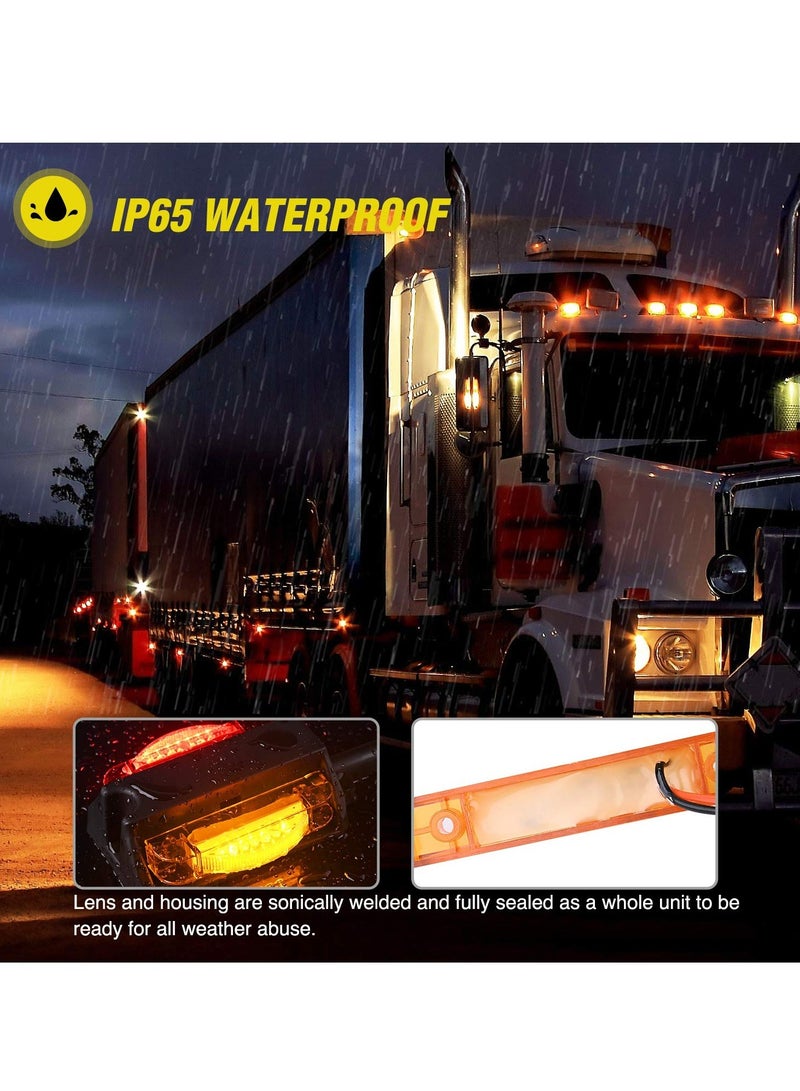Loquat Dual Sided LED Trailer Fender Lights, Amber Front u0026 Red Rear, Pre-Wired for Easy Setup, Ensure Safety for Trailer, Truck, RV, or Farm Equipment - Image 3