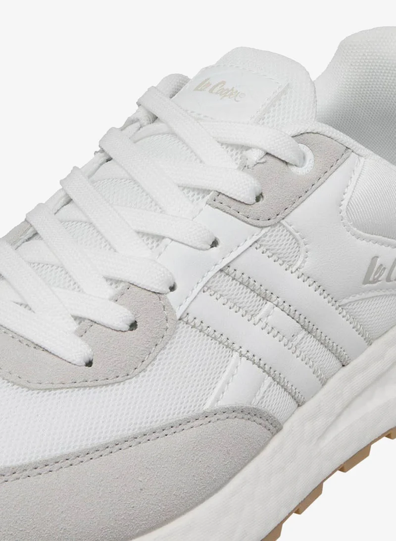 Lee Cooper WHITE Mens' Panelled Lace-Up Sneakers for Men | Best Price UAE