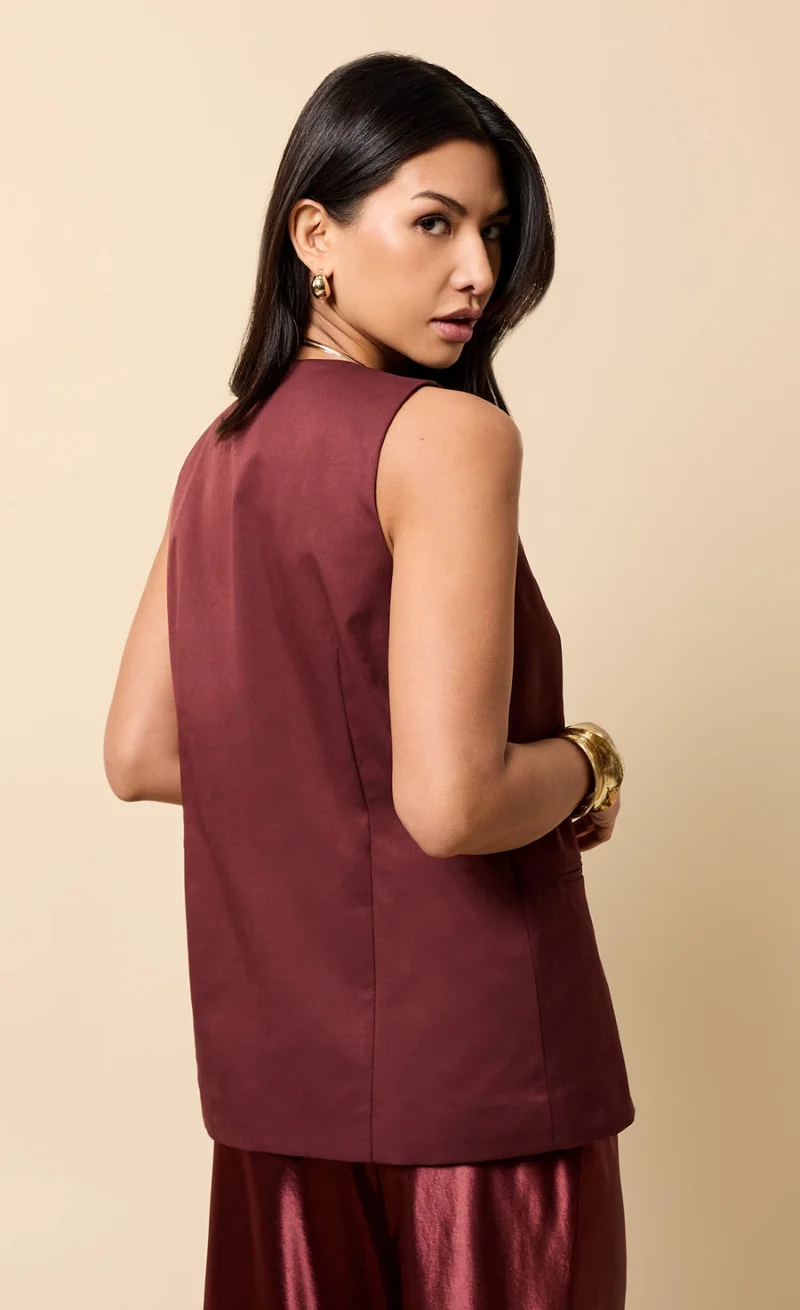 Little Mistress Cherry Accent Button Waistcoat