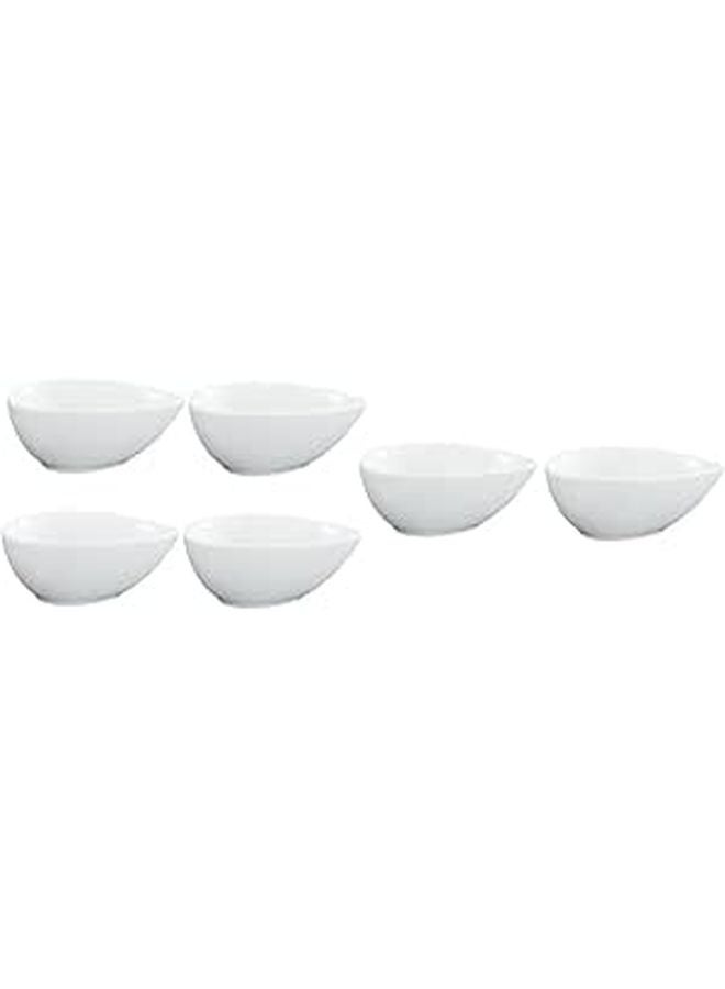 6 Piece Drop Shape Heat Resistant Ceramic Bowls for Baking Serving Snacks and Desserts - Image 1