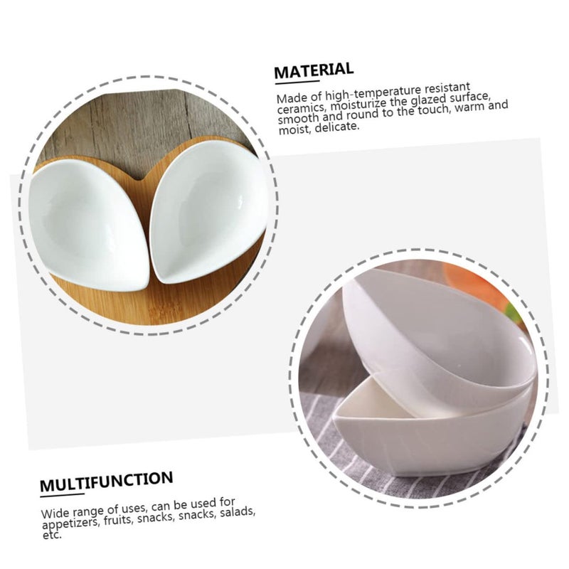 6 Piece Drop Shape Heat Resistant Ceramic Bowls for Baking Serving Snacks and Desserts - Image 4