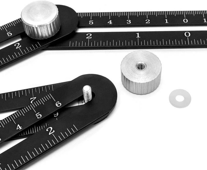 YARAENTERPRISE Aluminium Alloy Six Fold Measuring Ruler Tile Hole Marking Tool - Tile Hole Opening Locator Universal Template Tool Angle Ruler - Pack of 1 Marking Gauge - Image 4