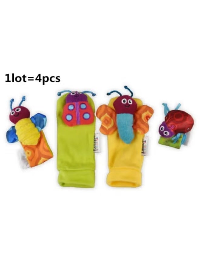 Jamal Wrist Rattle Socks and Foot Finder Set, Infant Girl Boy Toys for Babies 0-36 Months, Newborn Hand & Foot Toys,Garden Bug Series - Image 2