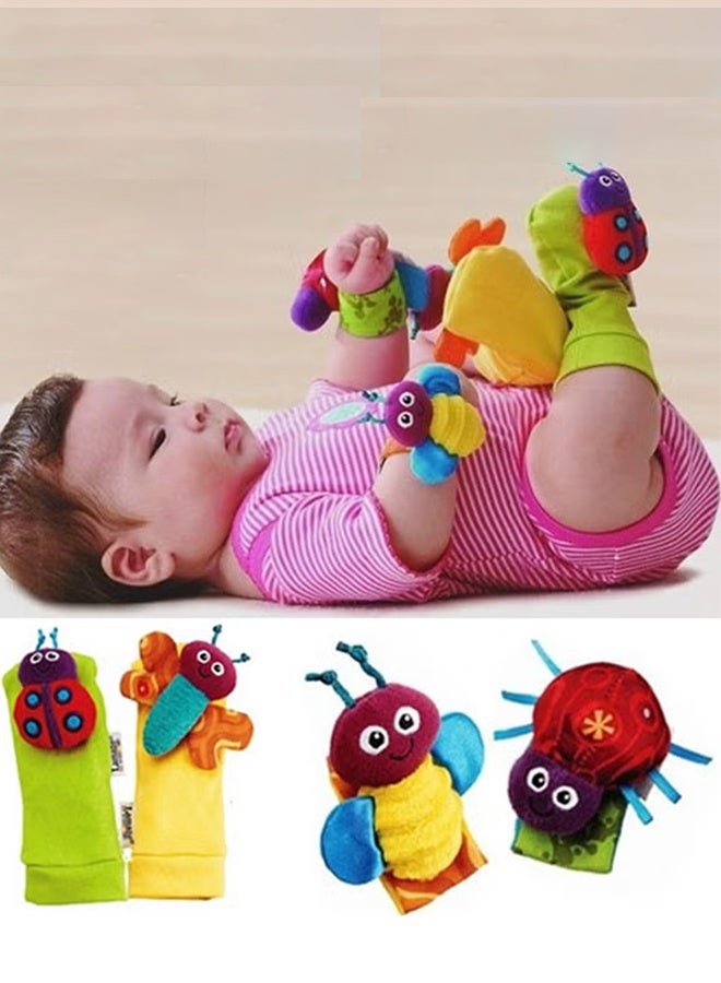 Jamal Wrist Rattle Socks and Foot Finder Set, Infant Girl Boy Toys for Babies 0-36 Months, Newborn Hand & Foot Toys,Garden Bug Series - Image 1