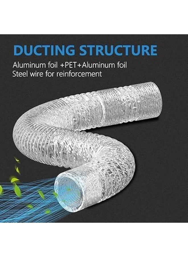 Royal Apex Aluminium Flexible Duct Venting Duct Hose For Air Exhaust Line, Air Condition Line (12 Inch (2 Clamps))  - Image 2