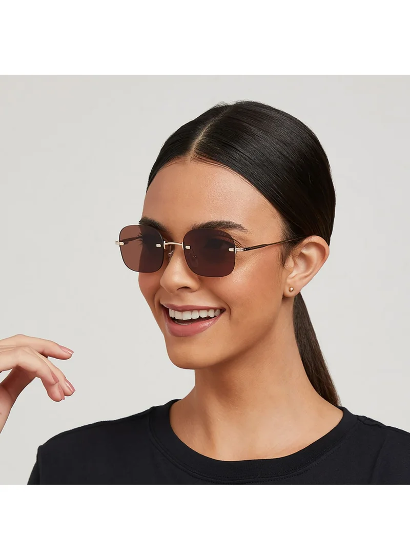 Blackout ANGELINA Women Japanese Gold Sunglasses - Frame Material: Metal- Frame Color: Japanese Gold-Lens Color: Brown  - Full Rim
