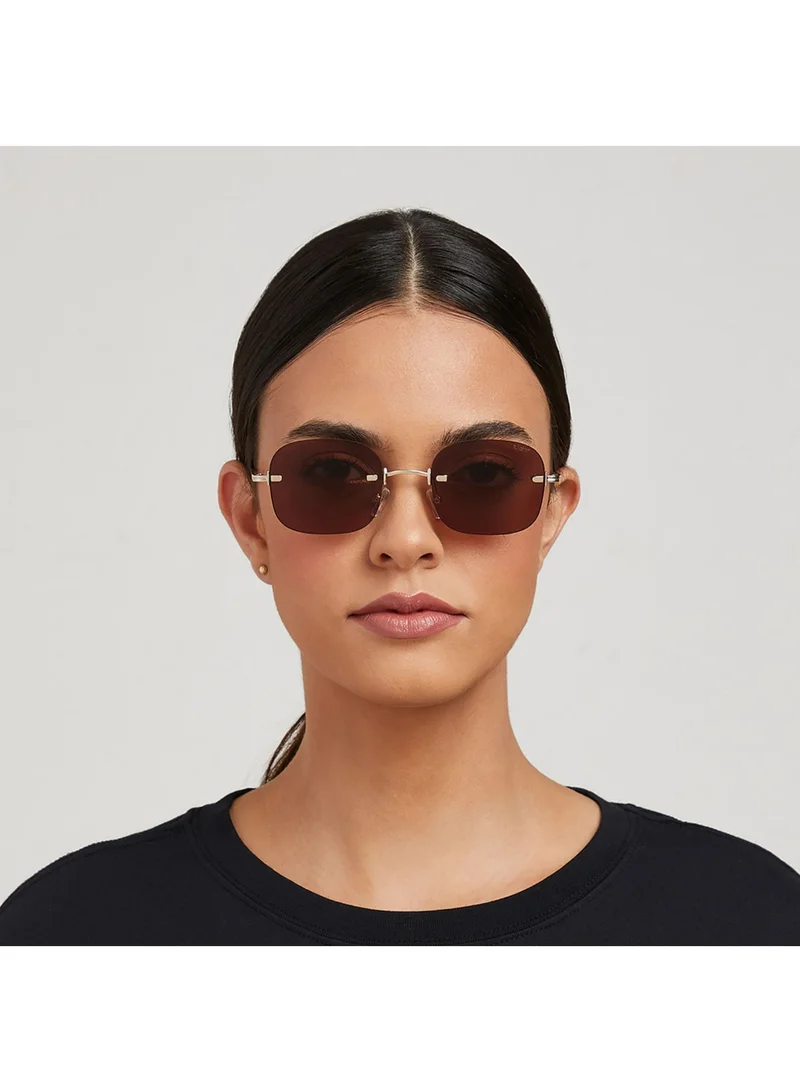 Blackout ANGELINA Women Japanese Gold Sunglasses - Frame Material: Metal- Frame Color: Japanese Gold-Lens Color: Brown  - Full Rim