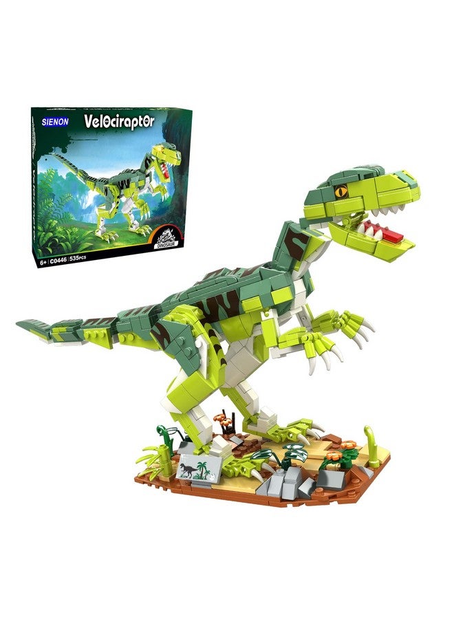 SIENON Creator Velociraptor Dinosaur Building Toy Set, Dinosaur Park World Dominion Raptor Model Toy Building with Movable Jaw, Neck and Joints, 16.3” Dinosaur Toys for Kids 6-14 Years Old (533 Pcs) - Image 1