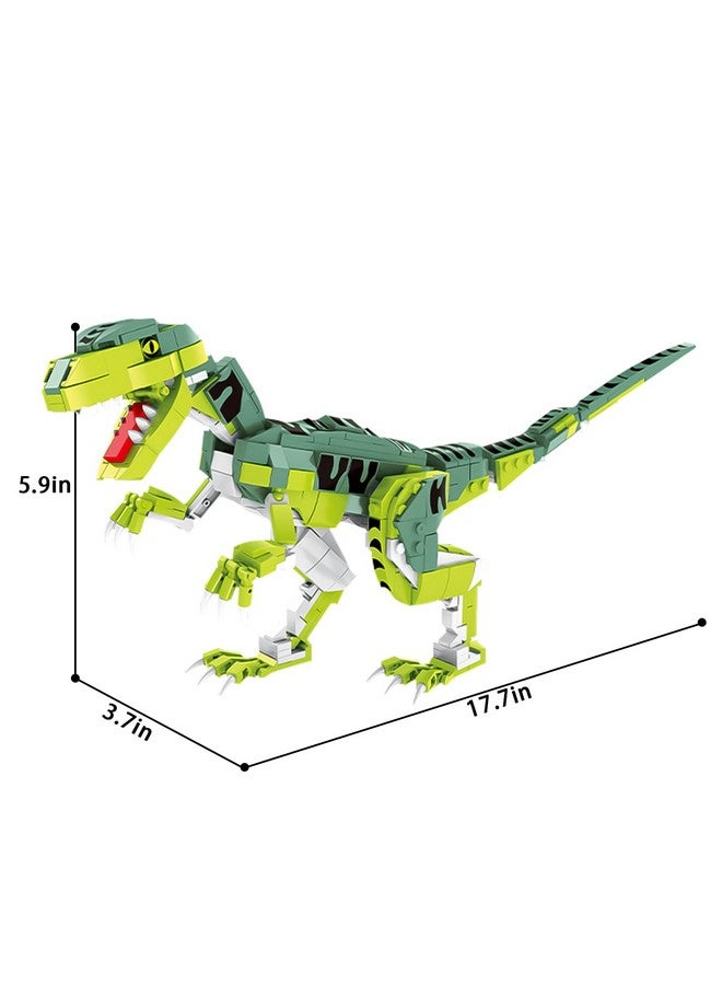SIENON Creator Velociraptor Dinosaur Building Toy Set, Dinosaur Park World Dominion Raptor Model Toy Building with Movable Jaw, Neck and Joints, 16.3” Dinosaur Toys for Kids 6-14 Years Old (533 Pcs) - Image 3