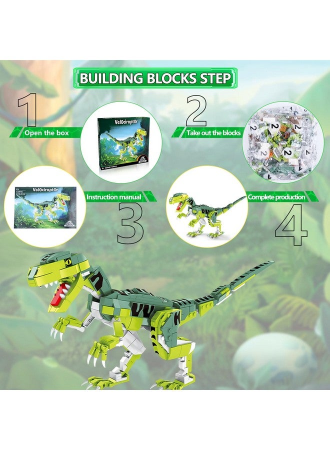 SIENON Creator Velociraptor Dinosaur Building Toy Set, Dinosaur Park World Dominion Raptor Model Toy Building with Movable Jaw, Neck and Joints, 16.3” Dinosaur Toys for Kids 6-14 Years Old (533 Pcs) - Image 2