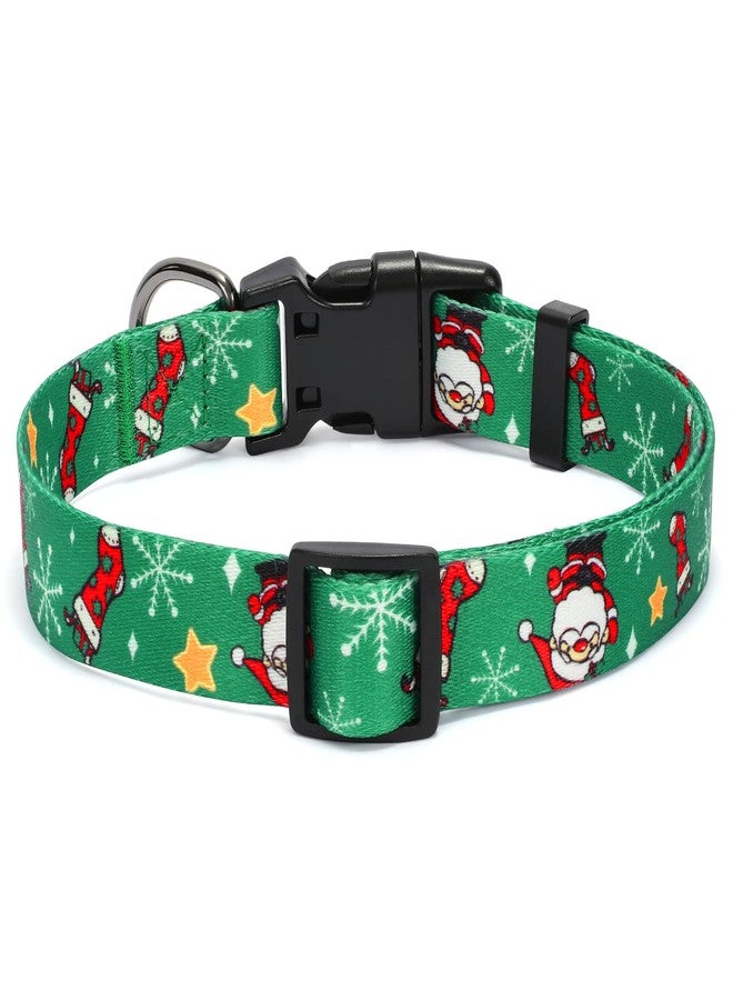 WHIPPY Christmas Dog Collar, Dog Christmas Collars with Santa and Christmas Tree Pattern Adjustable Christmas Boys Girls Dog Collar with Safety Plastic Buckle for Small Medium Large Dog Cat Pet - Image 3