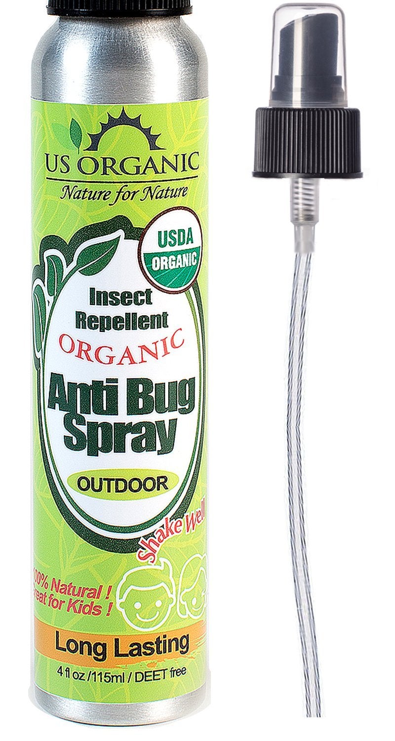 US Organic Organic Mosquito Repellent Anti Bug Outdoor Pump Sprays, 4 Ounces, Certified Organic, Proven Results by lab Testing, deet-Free - Image 1