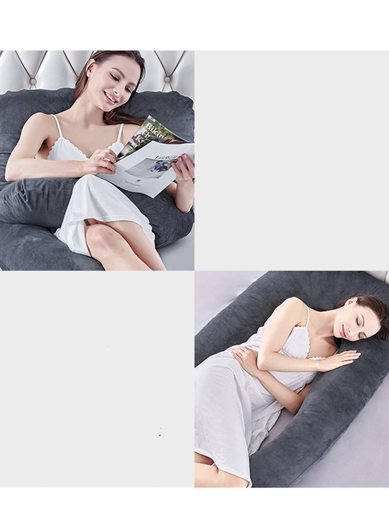 Multifunctional maternity pillow side sleeper pillow pure cotton removable and washable U-shaped nap pillow cushion - Image 4