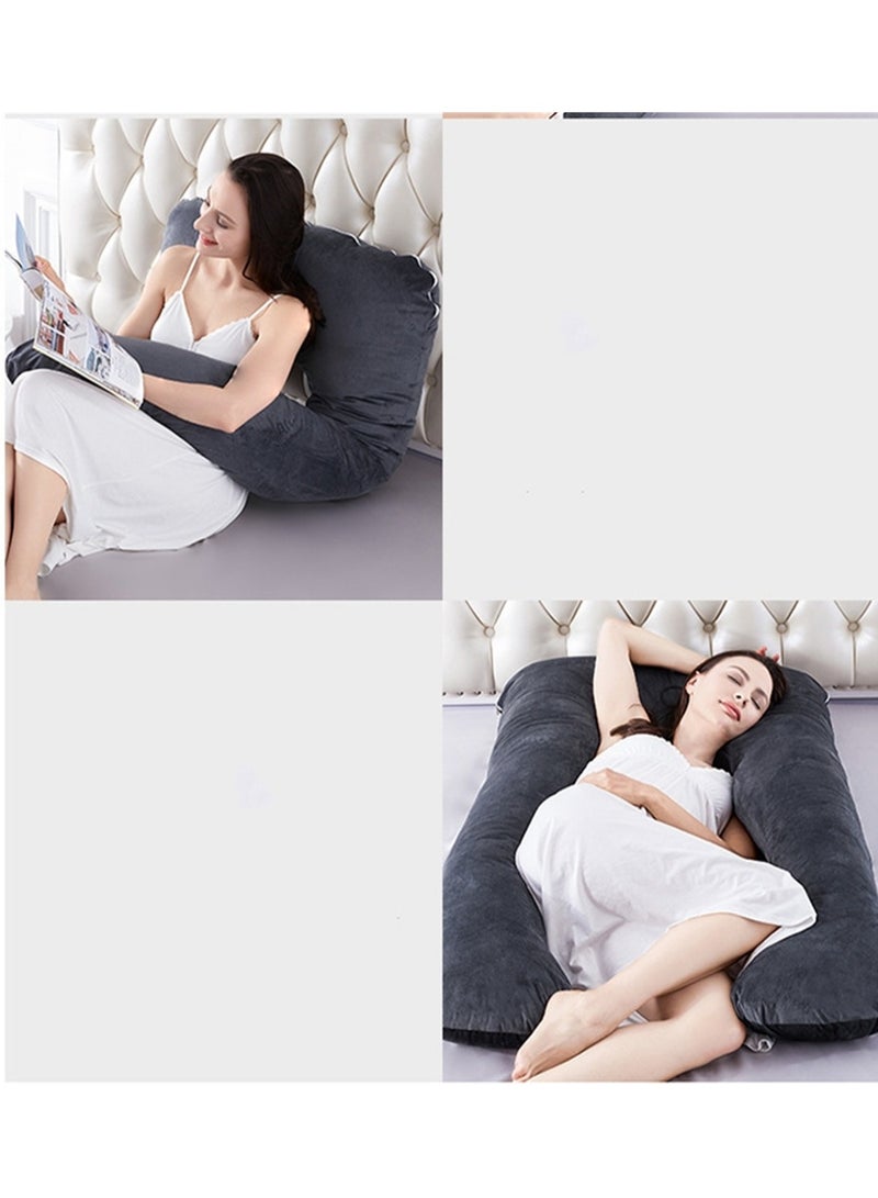 Multifunctional maternity pillow side sleeper pillow pure cotton removable and washable U-shaped nap pillow cushion - Image 3