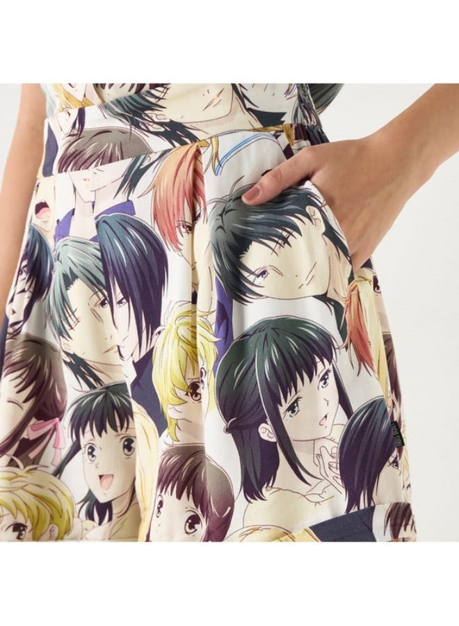 SP Characters All-Over Anime Print Shorts with Pockets  - Image 1