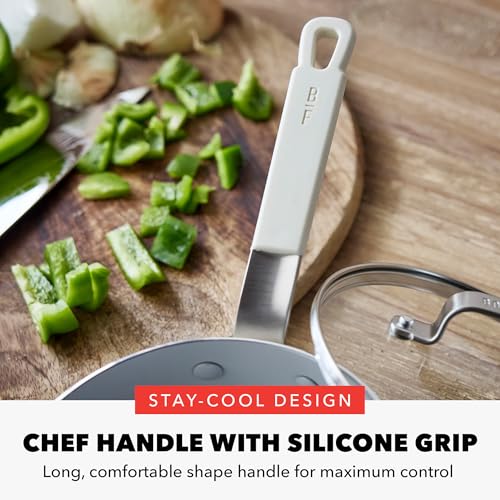 GreenPan x Bobby Flay 8" Nonstick Frying Pan Skillet, PFAS-Free Diamond Ceramic, Induction Suitable, Stay-Cool Silicone Handle, Easy Clean Dishwasher & Oven Safe, Egg & Omelet Pan, Cream - Image 2