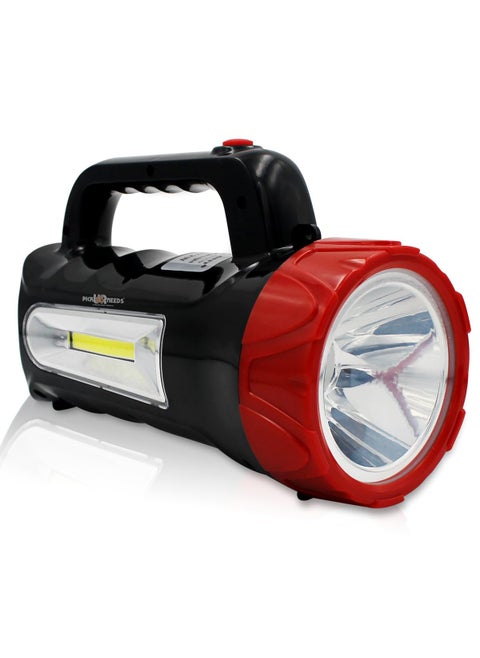 Pick Ur Needs Emergency Rechargeable Search Torch Light Long Range Laser Blinker with Side COB Bright Torch Light 50 Watt COB