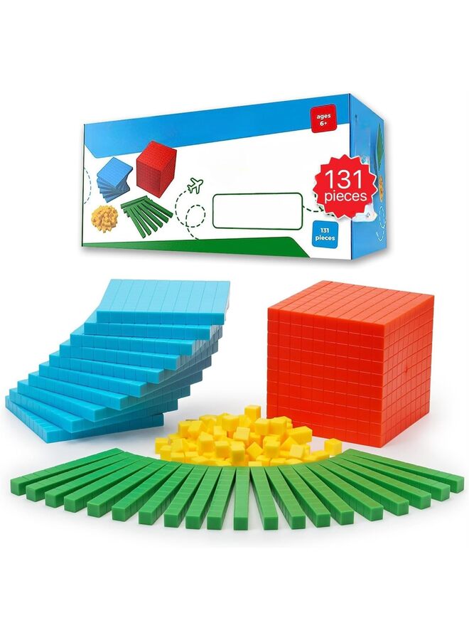 مكعبات الأساس العشري للرياضيات - مكعبات القيمة المكانية، أدوات الرياضيات الأساسية العشرية من الروضة إلى الصف الثالث، عدادات الرياضيات، مكعبات الأرقام، مكعبات الرياضيات للأطفال، مكعبات العد - رياض الأطفال، الصف الأول والثاني والثالث - Image 1