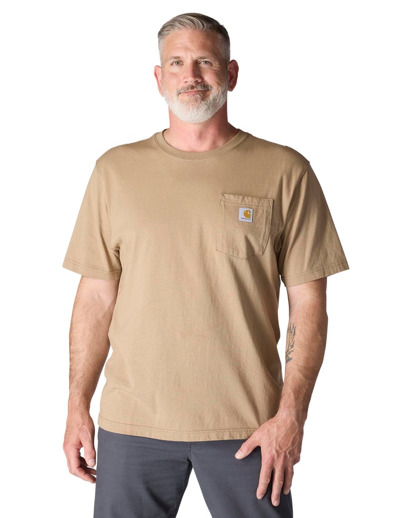 Carhartt Mens Loose Fit Heavyweight Short-Sleeve Pocket T-Shirt Work Utility t Shirts, Desert, Large Tall US - Image 1