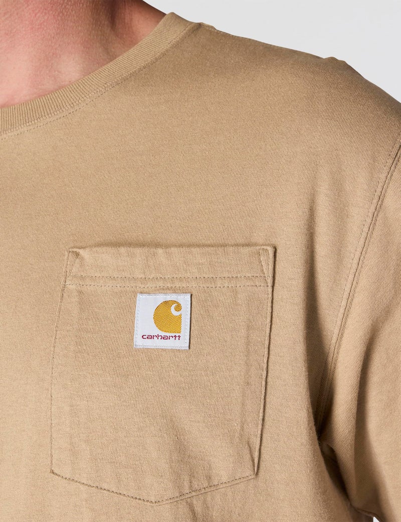 Carhartt Mens Loose Fit Heavyweight Short-Sleeve Pocket T-Shirt Work Utility t Shirts, Desert, Large Tall US - Image 2