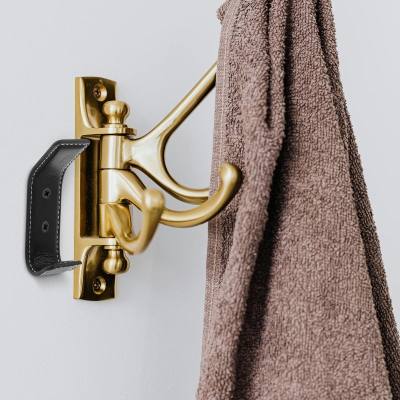 2pcs Pu Leather Coat Hooks: Hanger Rack Wall Mounted For Hanging Hats Scarves Keys - Vintage Towel Hook Rustic Clothes Hanger For Entryway Bedroom Living Room - Image 5