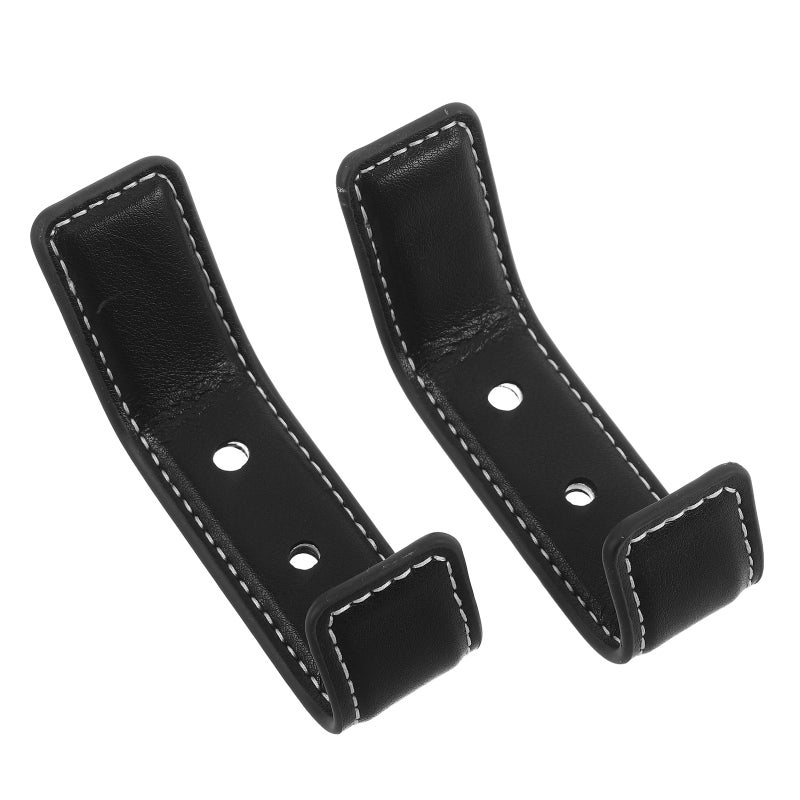 2pcs Pu Leather Coat Hooks: Hanger Rack Wall Mounted For Hanging Hats Scarves Keys - Vintage Towel Hook Rustic Clothes Hanger For Entryway Bedroom Living Room - Image 4