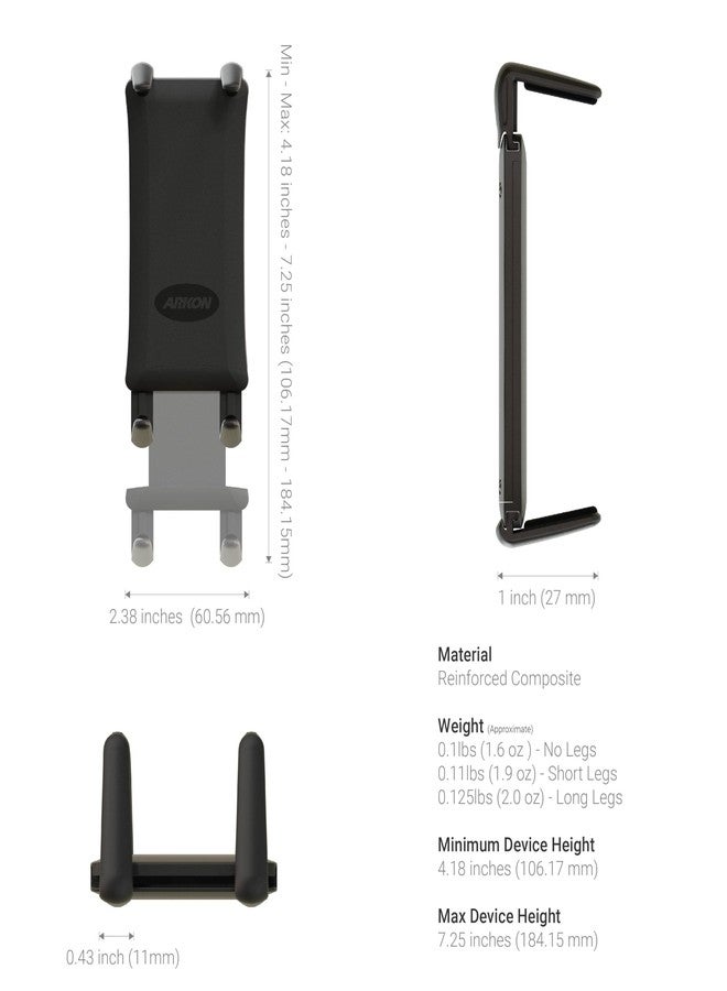Arkon حامل ARKON Slim-Grip Ultra Sticky للسيارة | حامل هاتف عالمي | شفط قوي على الزجاج الأمامي | ذراع قابلة للتعديل بطول 3 إنش | متوافق مع iPad و Galaxy و Pixel والمزيد | SM679 - Image 4