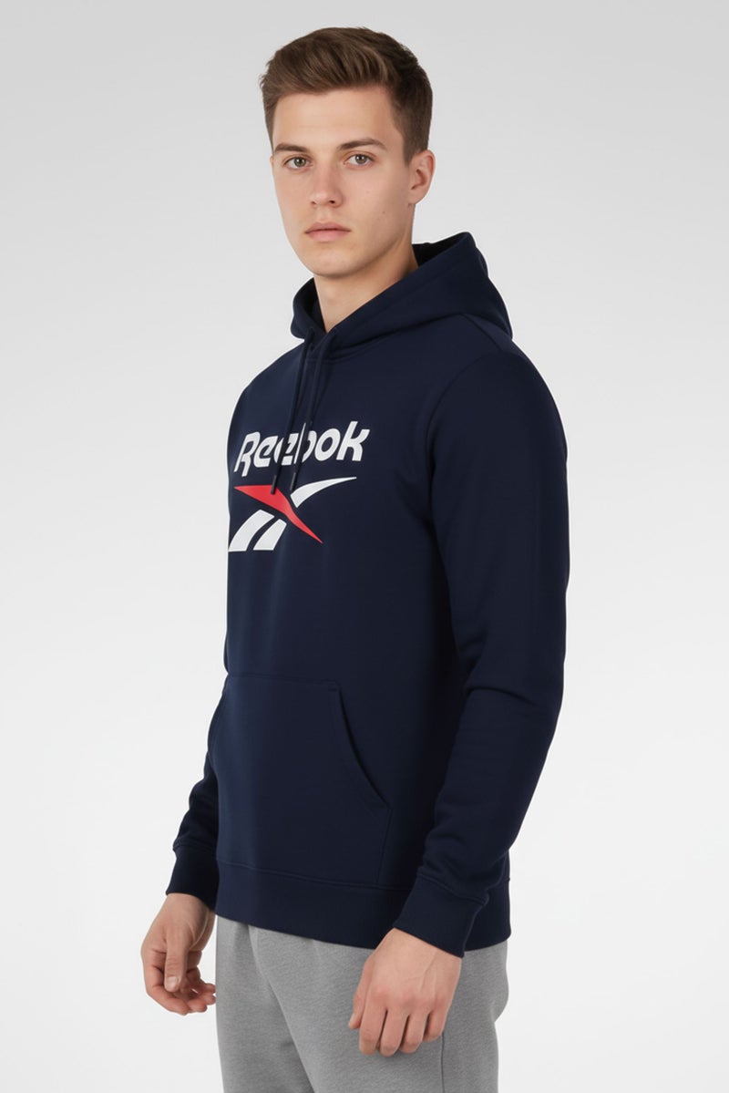 Reebok Men Sportswear Fit Long Sleeve Outdoor Hoodie, Navy Blue - Image 3