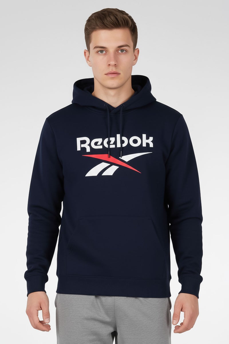 Reebok Men Sportswear Fit Long Sleeve Outdoor Hoodie, Navy Blue - Image 2