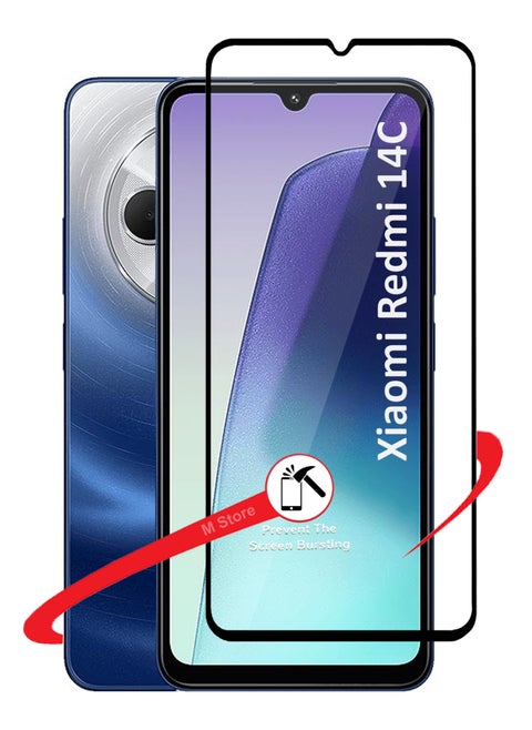 For Xiaomi Redmi 14C 5G Screen Protector – Edge to Edge Tempered Glass Screen Protector, High Transparency, Delicate Touch, Anti-Explosion, Smooth Arc Edges, Easy Installation